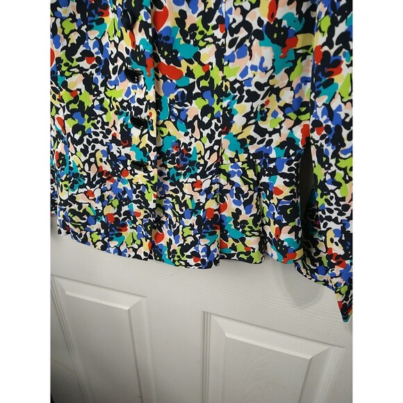 Showa Dress VTG Woman 9 Blazer Button Front Colorful Long Sleeve Professional - Picture 5 of 12